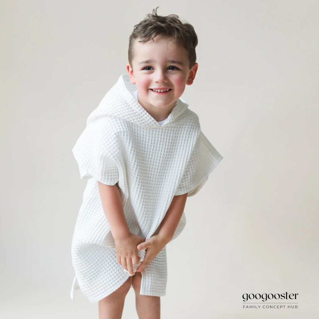 Waffle Cuddle Kids Poncho - 100% Organic Cotton